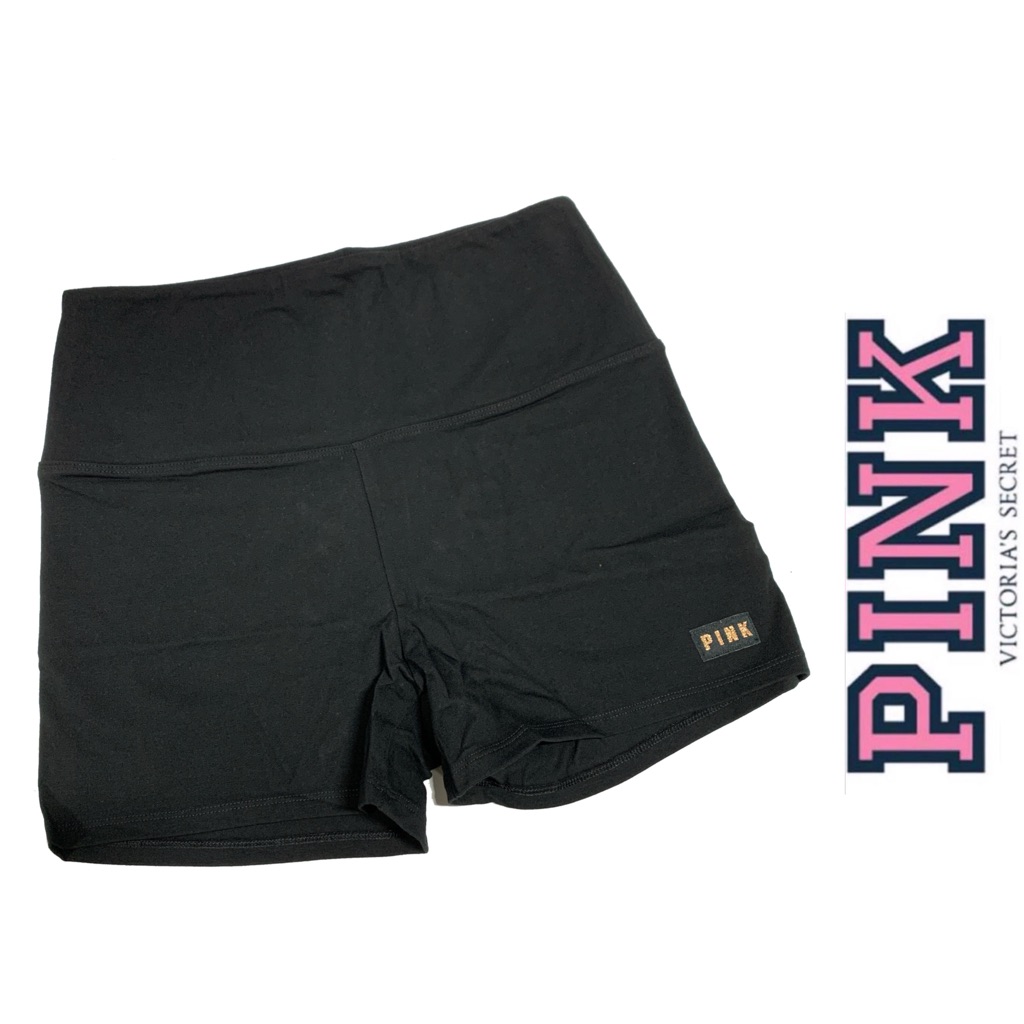 Pink Victoria's Secret Black Bike Shorts Moisture-Wicking Performance - 6029